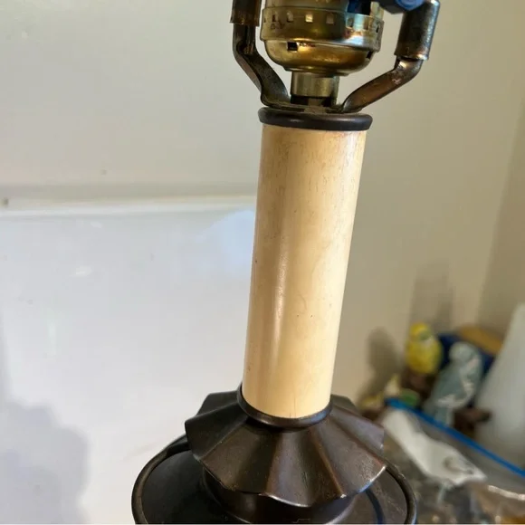 Vintage Nautical Lantern Electric Lamp Green Glass Lantern Base 3-Way Lamp - Picture 5 of 16